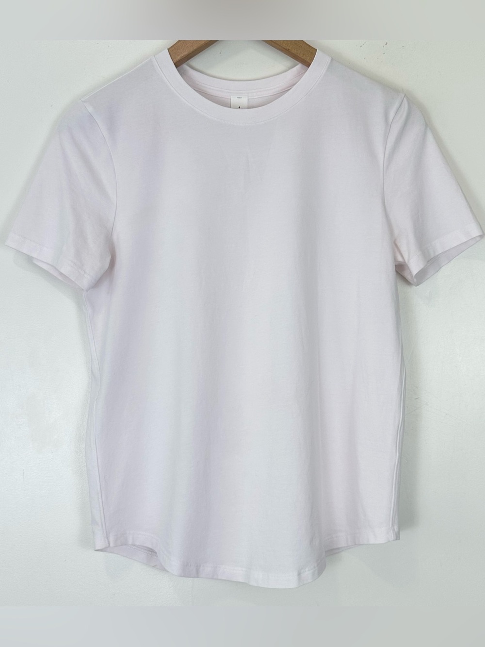 Lululemon Love Crewneck T-Shirt Women’s 4 Pale Pink White Pima Cotton Casual